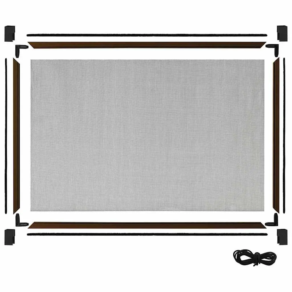 Extendable Window Insect Screen Fly Protection Adjustable Size Brown Fibreglass Mesh