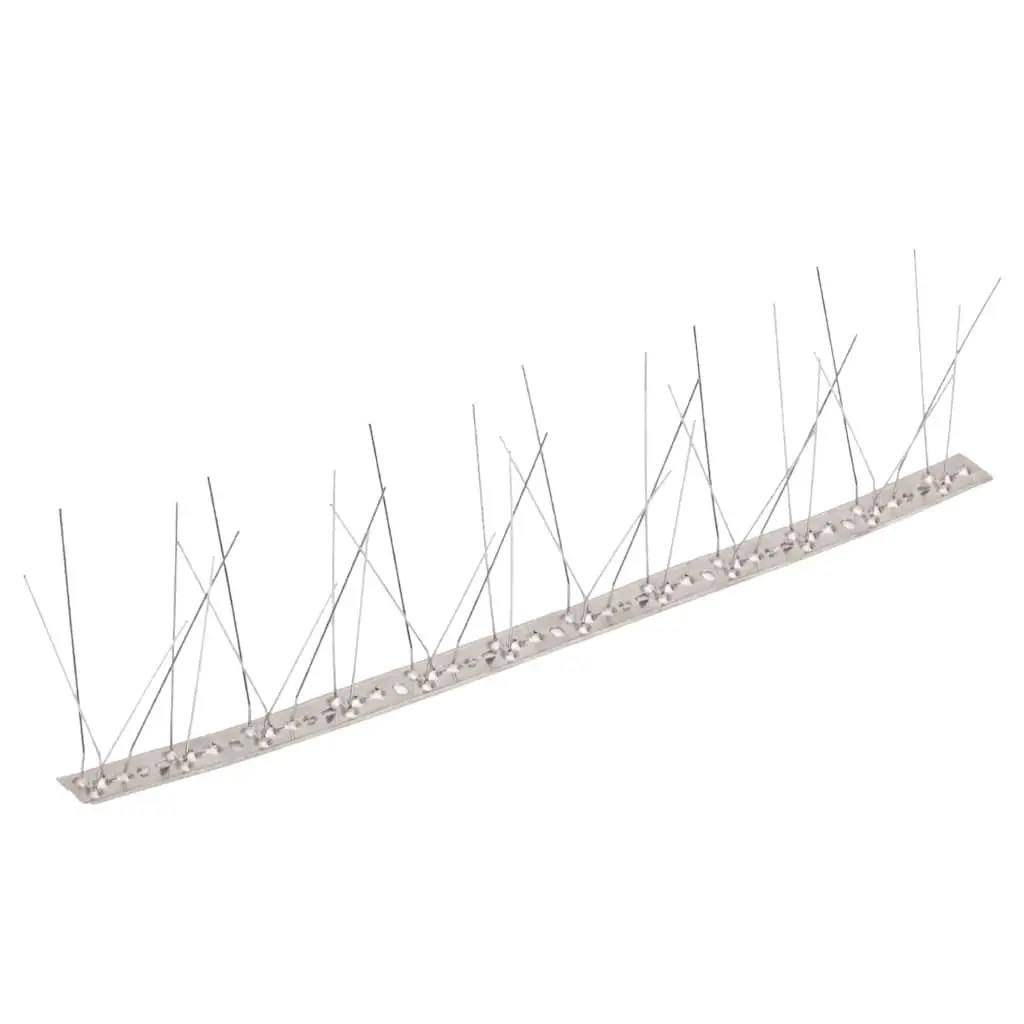 Bird & Pigeon Spikes 5-Row Stainless Steel Anti-Bird Deterrent 20m Silver