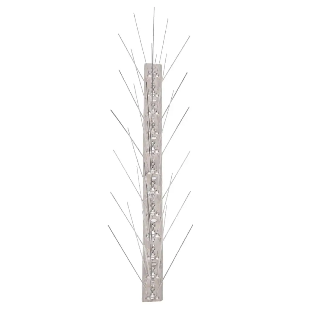 Bird & Pigeon Spikes 5-Row Stainless Steel Anti-Bird Deterrent 20m Silver