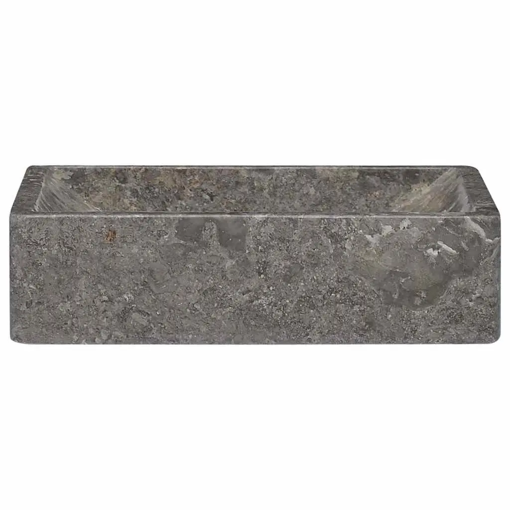 Bathroom Sink Marble Basin 45x30x12cm Grey High Gloss Modern Fixture