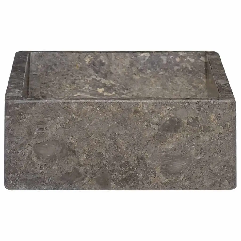 Bathroom Sink Marble Basin 45x30x12cm Grey High Gloss Modern Fixture