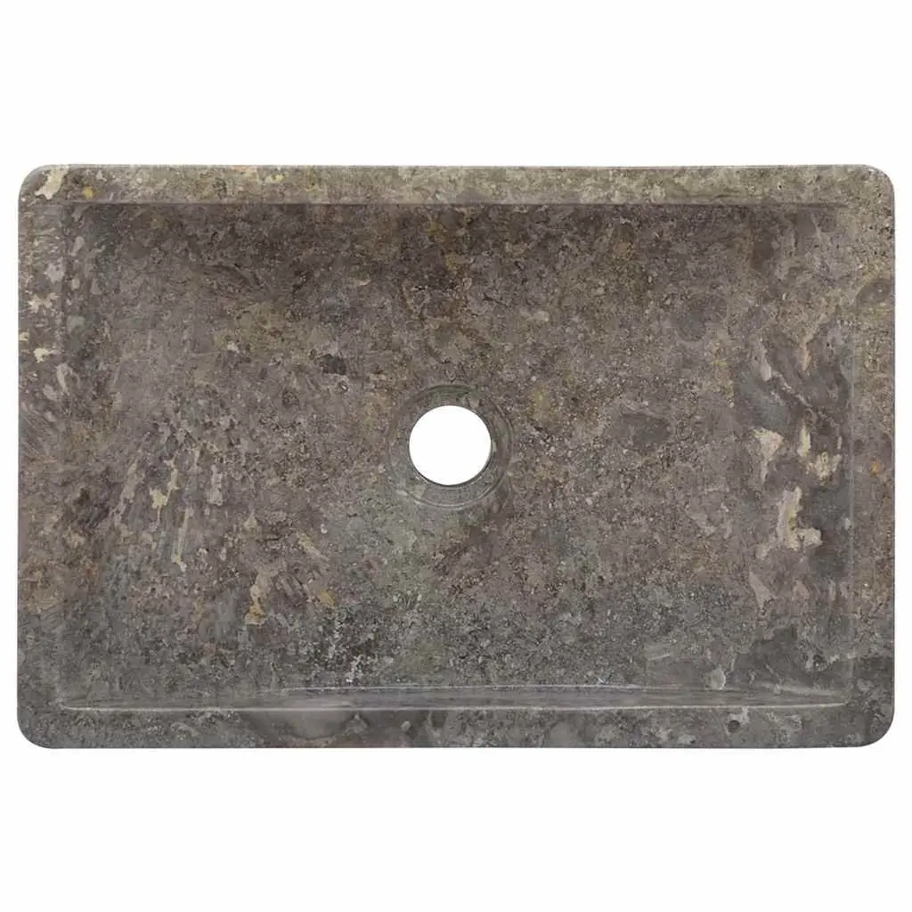 Bathroom Sink Marble Basin 45x30x12cm Grey High Gloss Modern Fixture
