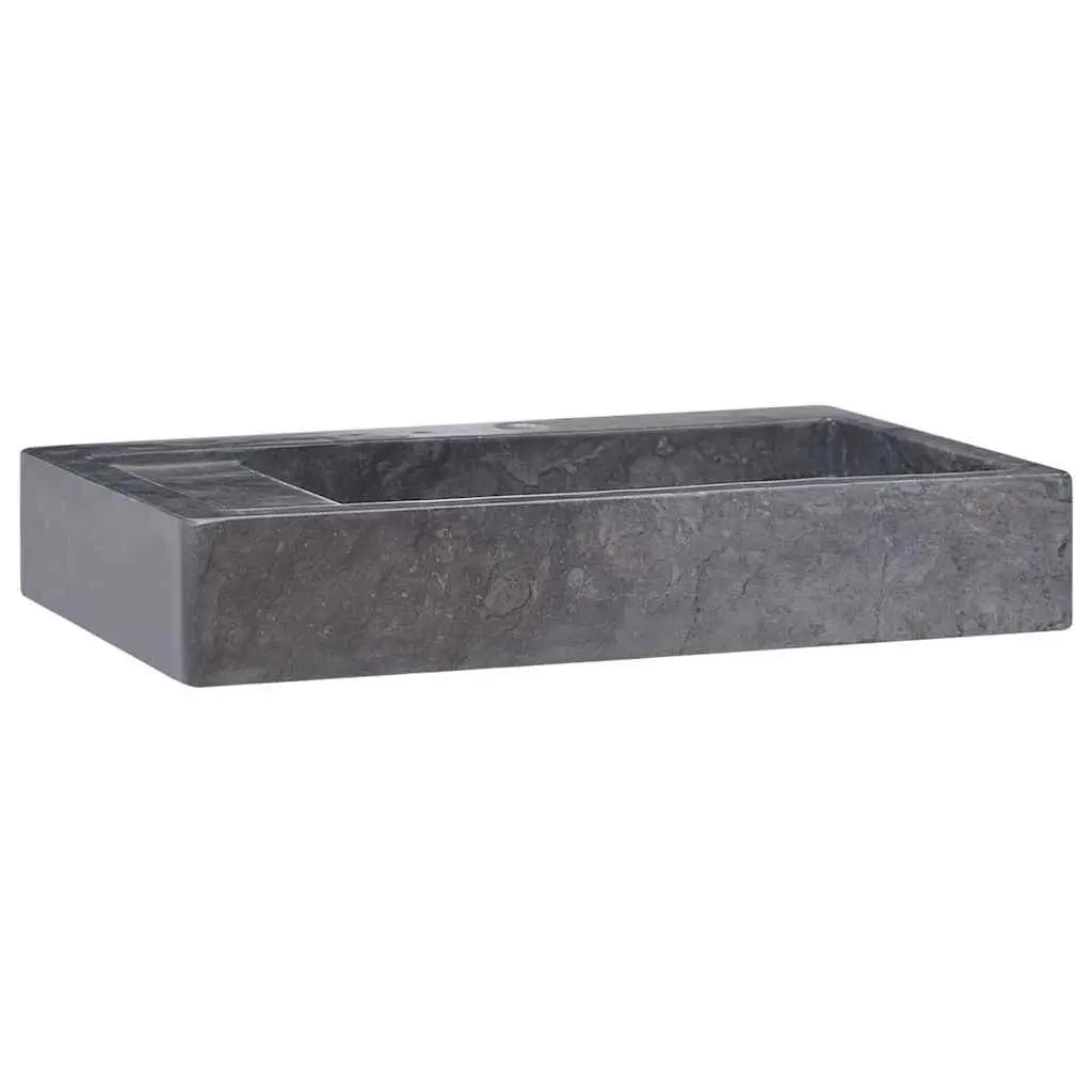 Bathroom Sink Black Marble Vessel 58x39x10 cm Handmade Countertop
