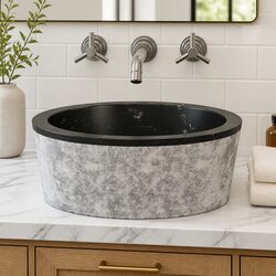Handcrafted Black Marble Sink - Durable and Elegant