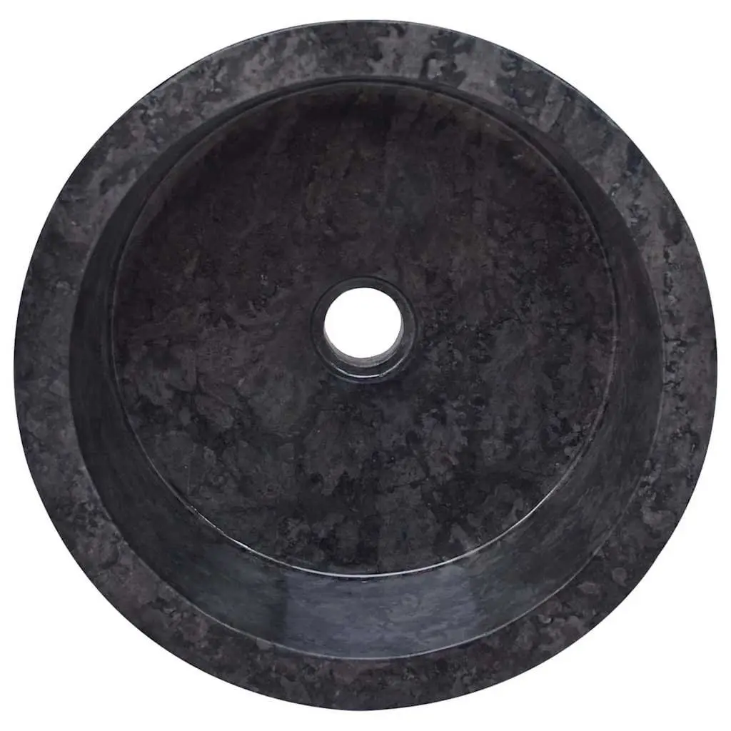 Marble Bathroom Basin Sink Round Vessel Bowl 40cm Black
