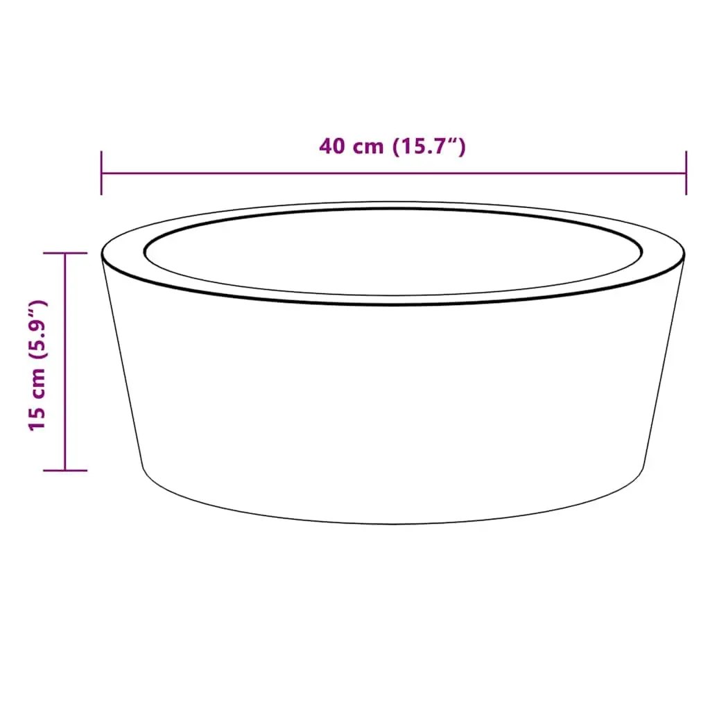 Marble Bathroom Basin Sink Round Vessel Bowl 40cm Black