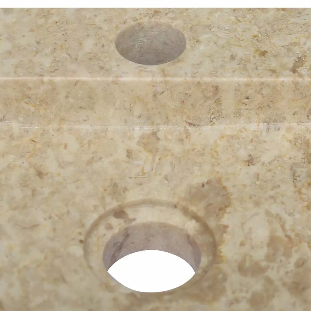 Wall-mounted Bathroom Basin Cream Marble Sink Washroom Vanity Fixture Modern