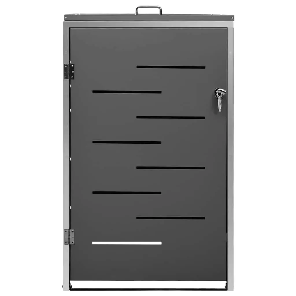 Wheelie Bin Shed Garden Waste Container Enclosure Lockable 69 x 77.5 x 115 cm Galvanised Steel Stainless Steel