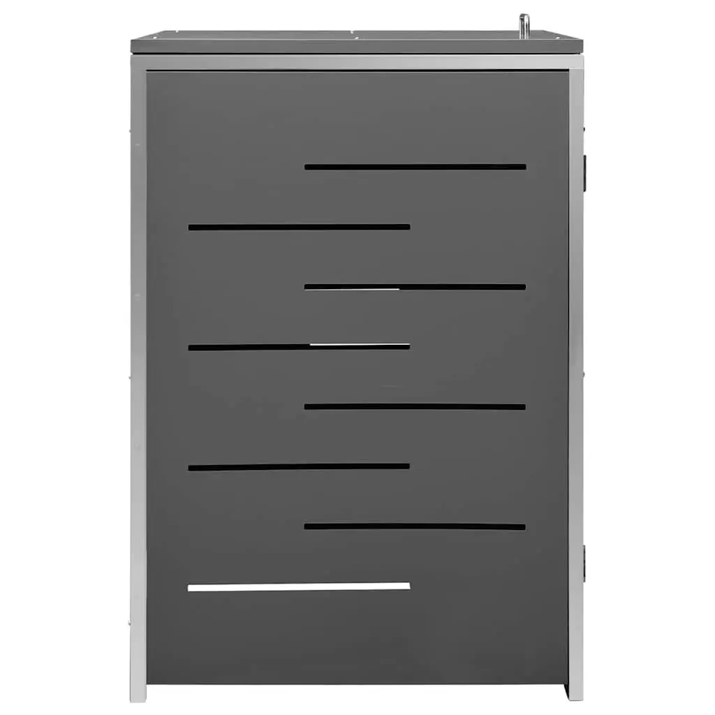 Wheelie Bin Shed Garden Waste Container Enclosure Lockable 69 x 77.5 x 115 cm Galvanised Steel Stainless Steel