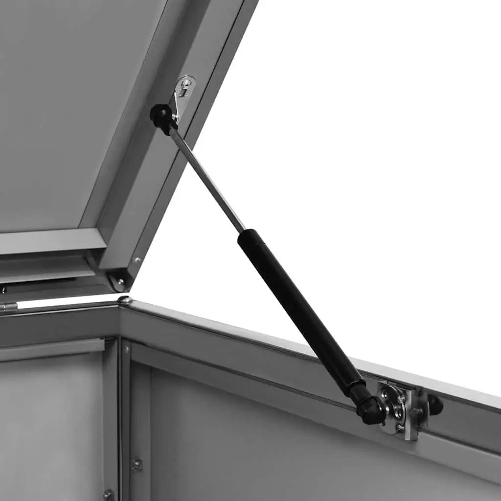 Wheelie Bin Shed Garden Waste Container Enclosure Lockable 69 x 77.5 x 115 cm Galvanised Steel Stainless Steel