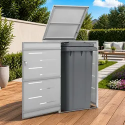Practical Single Wheelie Bin Shed 69x77.5x115cm in Grey