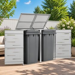 Reliable Double Wheelie Bin Shed for Garden Waste