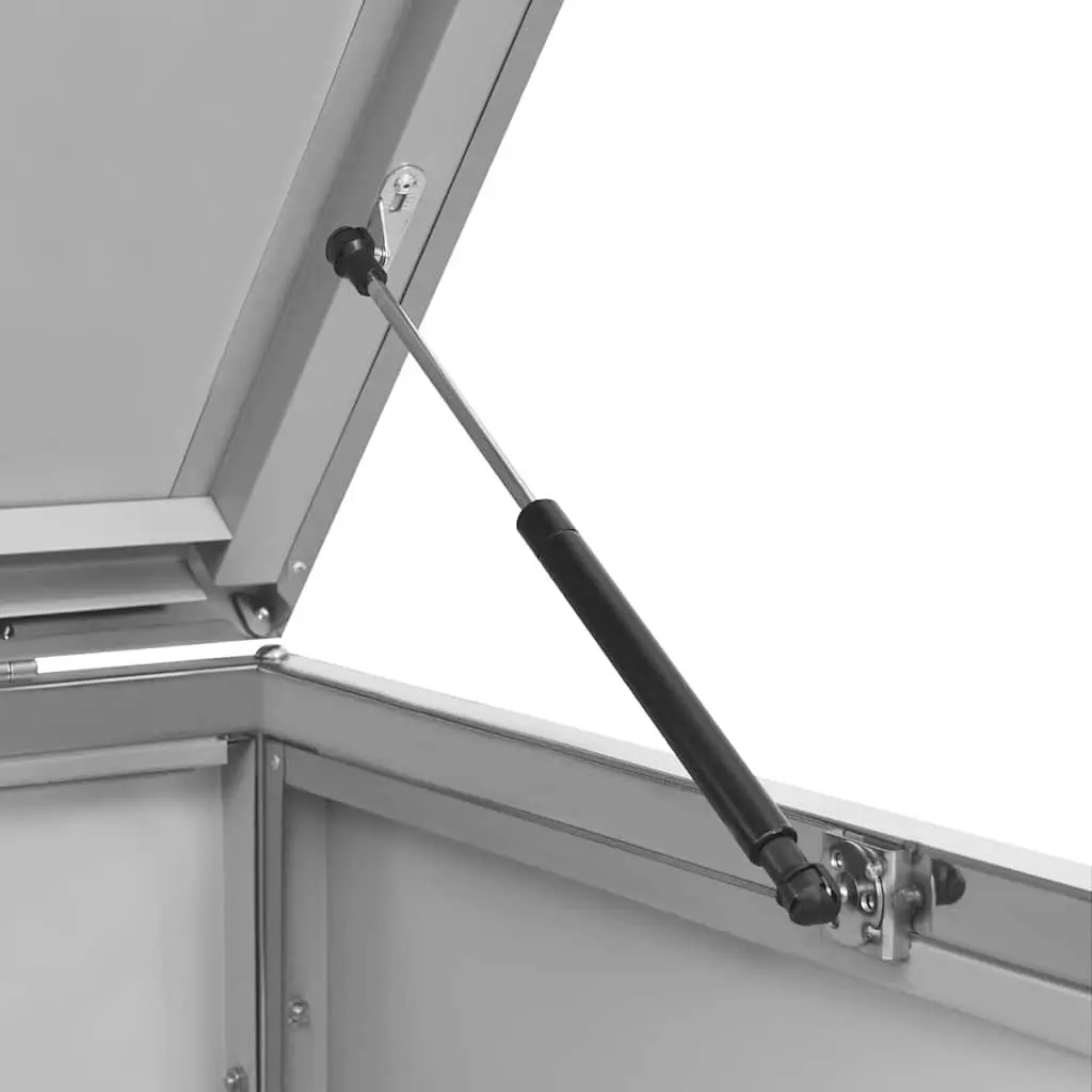 Double Wheelie Bin Shed Garden Waste Container Enclosure 138 x 77.5 x 115 cm Grey Stainless Steel Frame