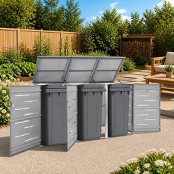 Reliable Triple Wheelie Bin Shed for Outdoor Storage