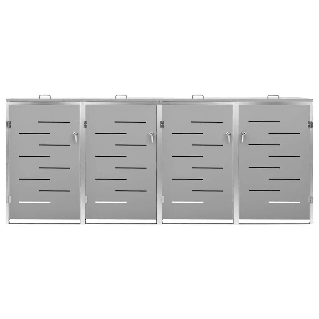 Wheelie Bin Shed Garbage Container Enclosure Storage 276.5x77.5x115cm Grey
