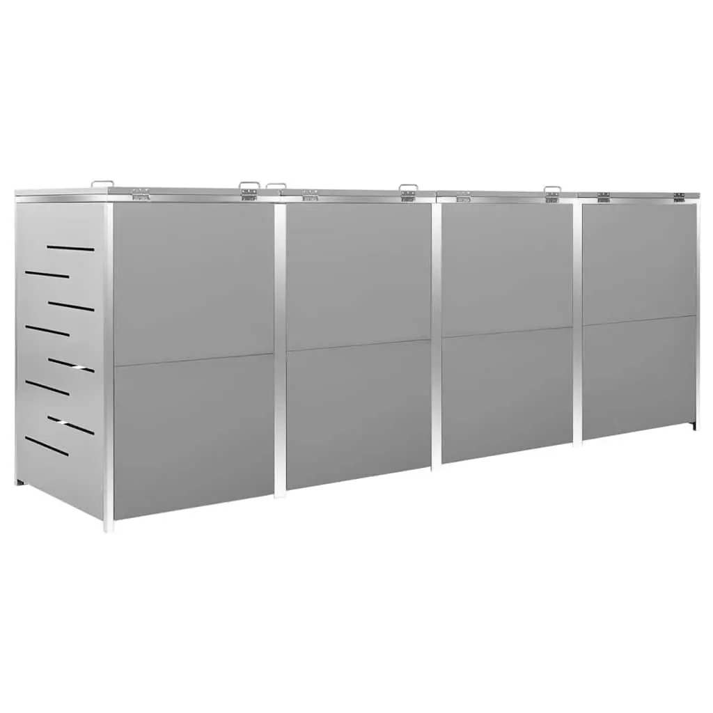 Wheelie Bin Shed Garbage Container Enclosure Storage 276.5x77.5x115cm Grey