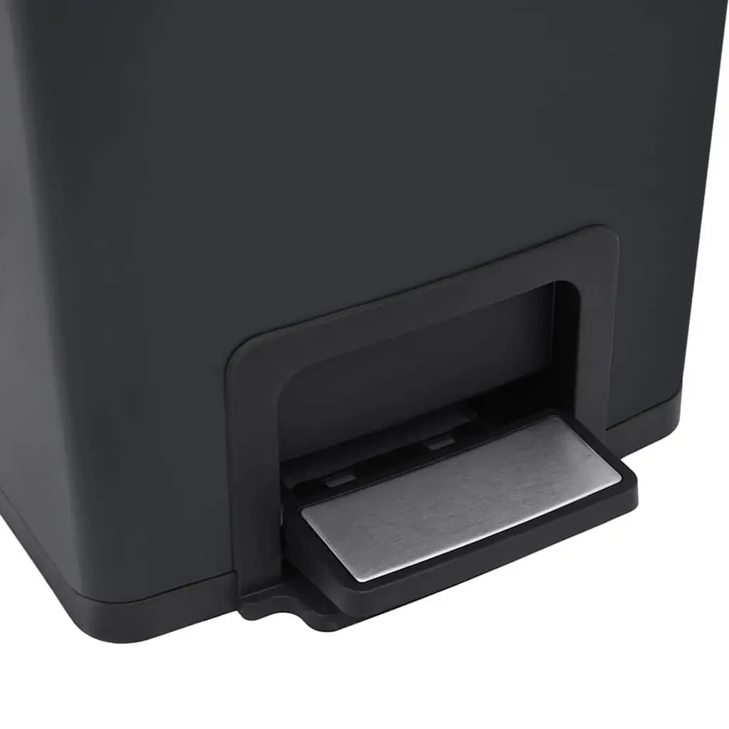 Pedal Dustbin 30L Hands-Free Waste Bin Soft Close Lid Black