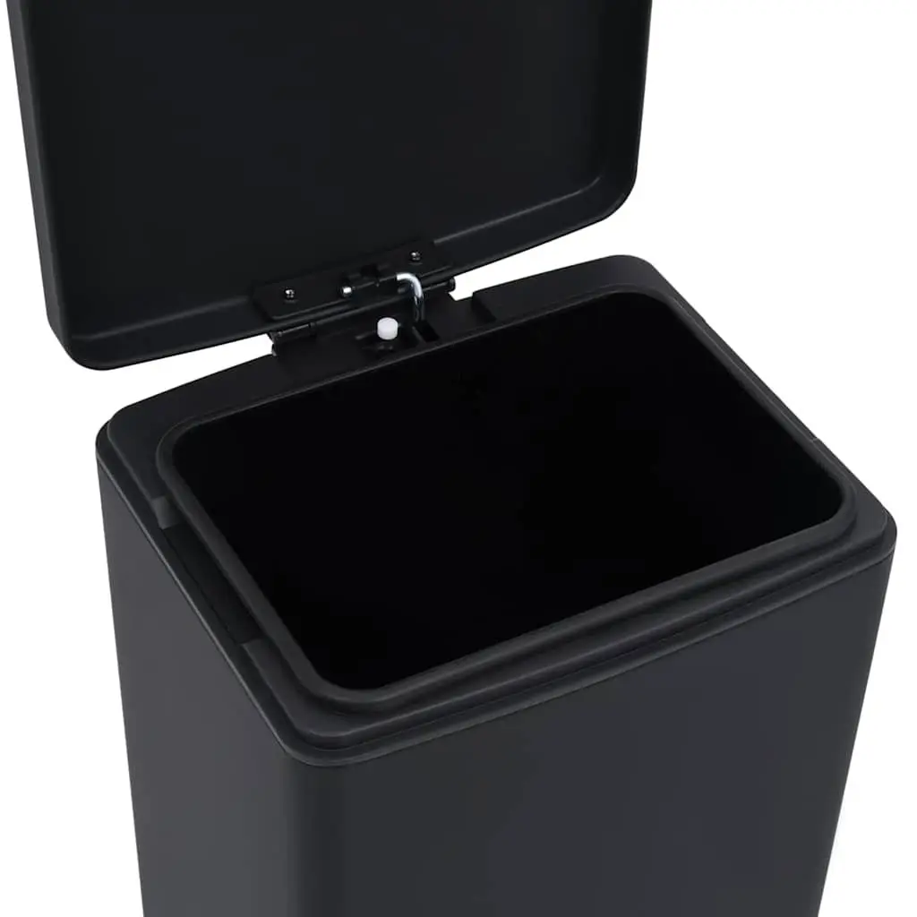 Pedal Dustbin 30L Hands-Free Waste Bin Soft Close Lid Black