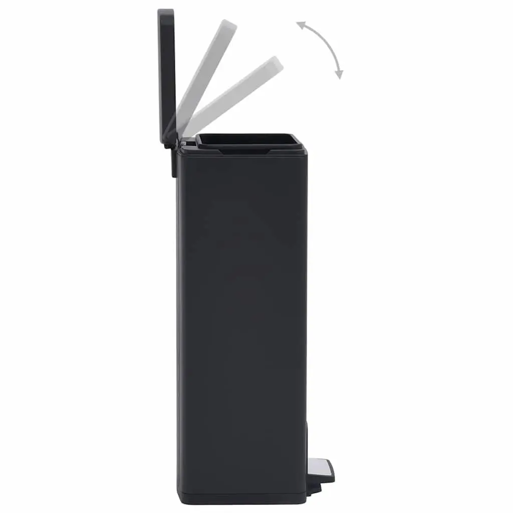 Pedal Dustbin 30L Hands-Free Waste Bin Soft Close Lid Black