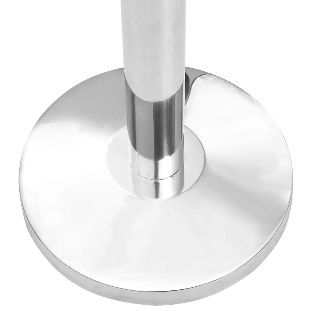 Safety Stanchions Crowd Control Retractable Belt 4 Piece Stainless Steel Silver