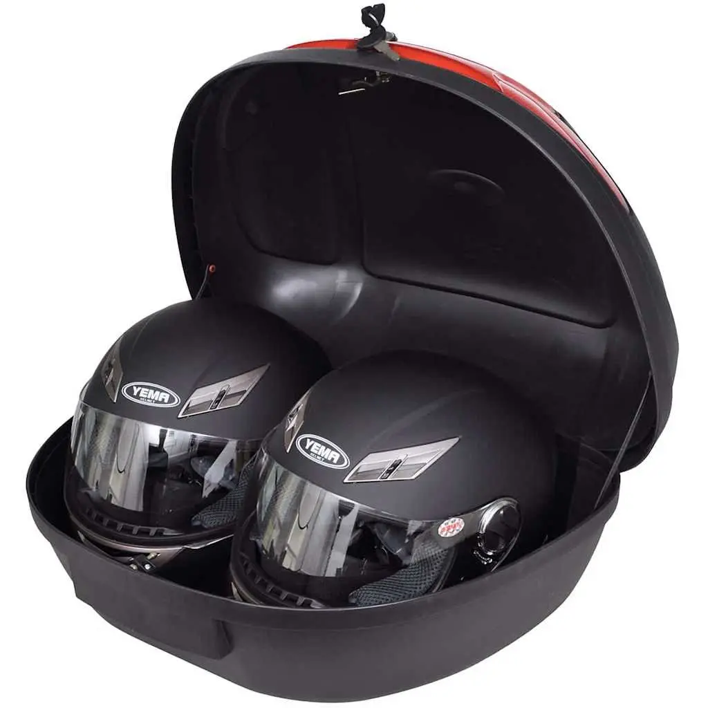 Motorcycle Top Case Storage Box 72L Capacity Quick Release System Black