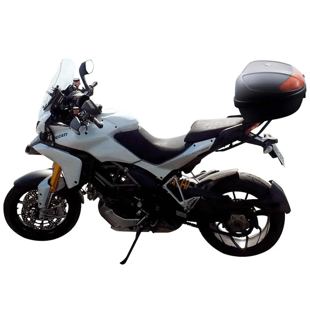 Motorcycle Top Case Storage Box 72L Capacity Quick Release System Black
