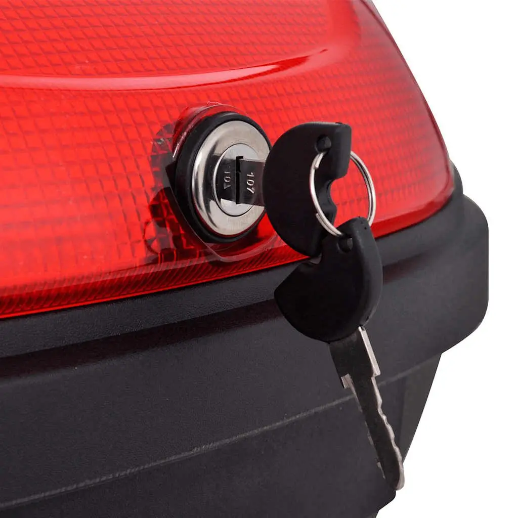 Motorcycle Top Case Storage Box 72L Capacity Quick Release System Black