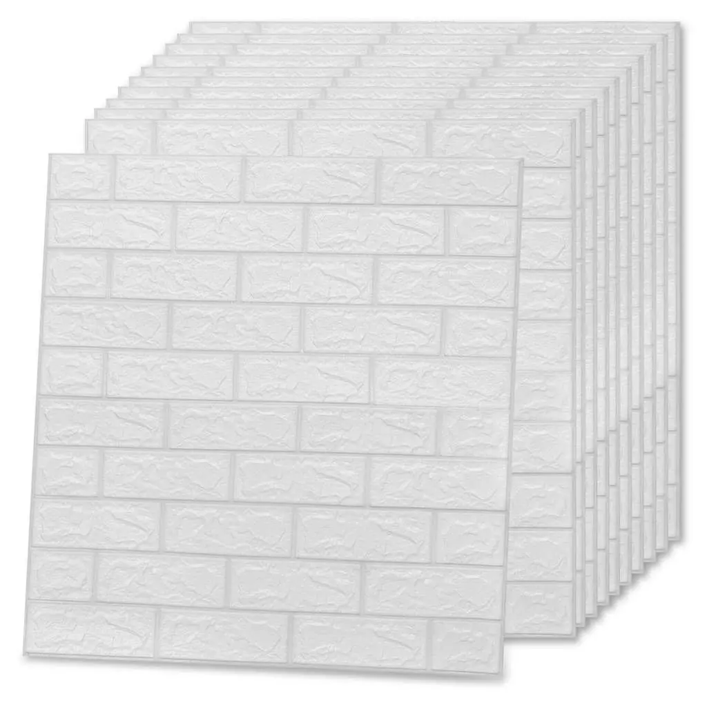 3D Brick Wallpaper Self-Adhesive Wall Stickers Home Decor White