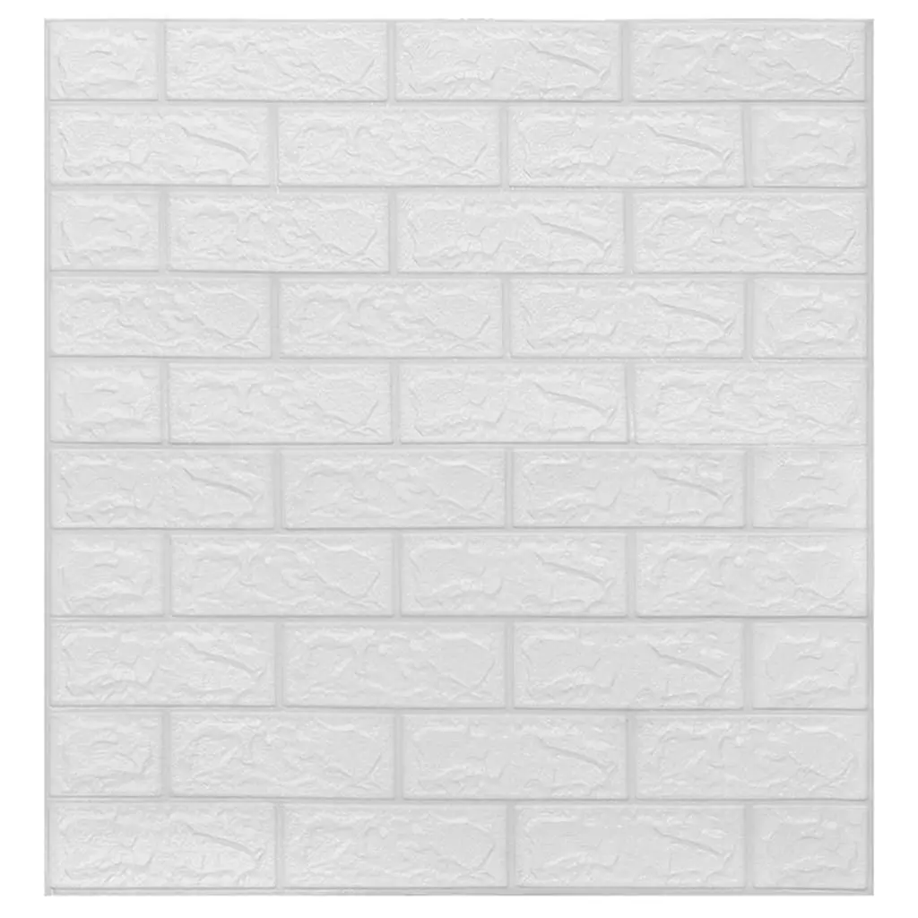 3D Brick Wallpaper Self-Adhesive Wall Stickers White 40 pcs Home Decor Panels
