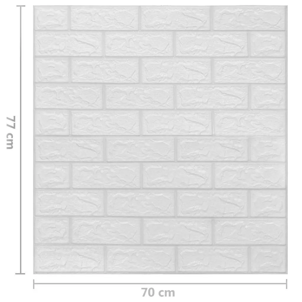 3D Brick Wallpaper Self-Adhesive Wall Stickers White 40 pcs Home Decor Panels