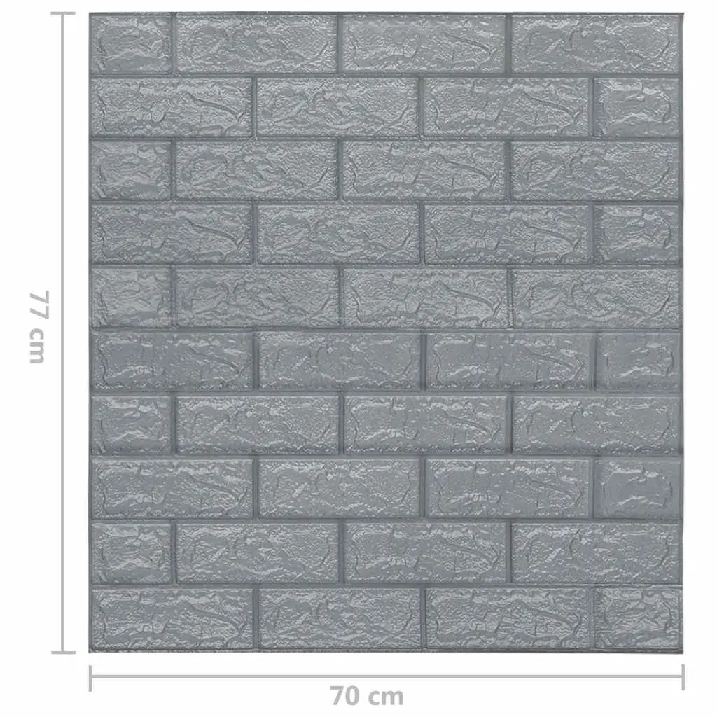 3D Brick Wallpaper Self-Adhesive Wall Stickers Home Decor Anthracite 10 Piece
