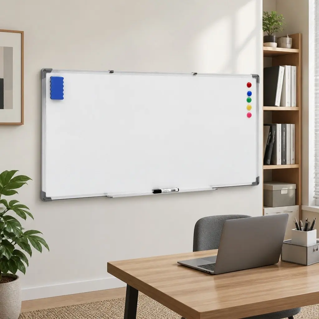 Magnetic Whiteboard Wall-Mounted Writing Board Steel Surface Office Home