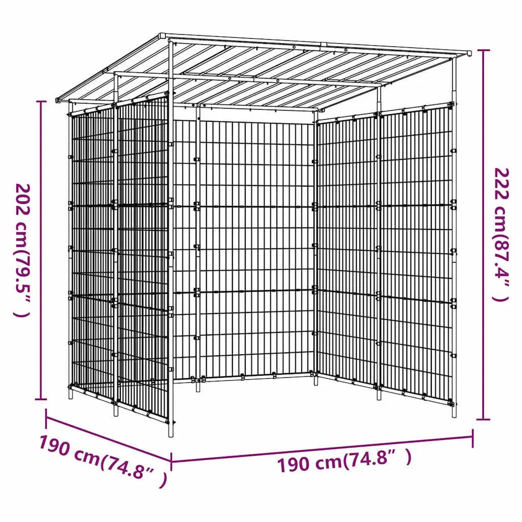 Bicycle Shed Storage Outdoor Bike Shelter 190x190x222cm Black