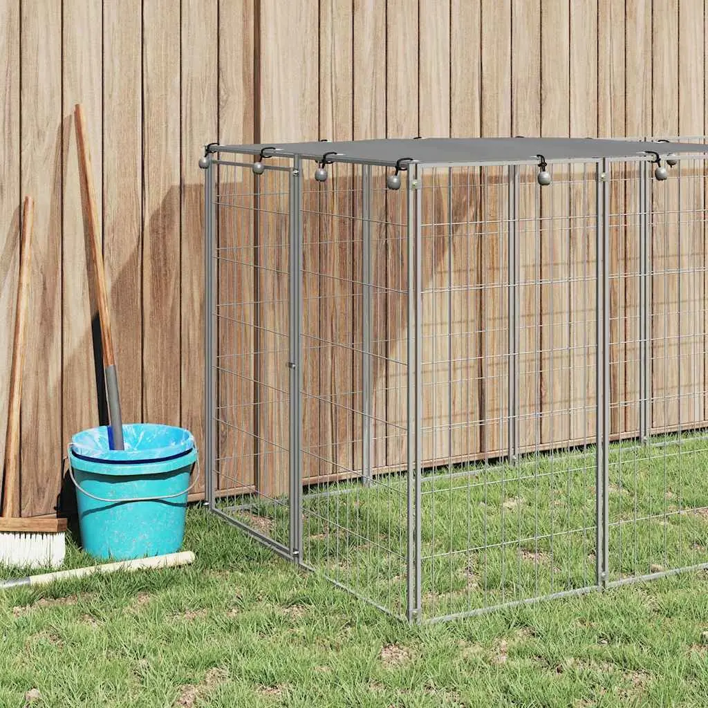 Dog Kennel Outdoor Pet Cage Large Enclosure 330x110x110cm Silver Steel Wire Mesh