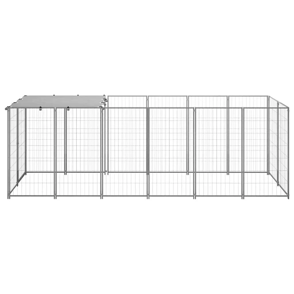 Dog Kennel Outdoor Pet Cage Large Enclosure 330x110x110cm Silver Steel Wire Mesh