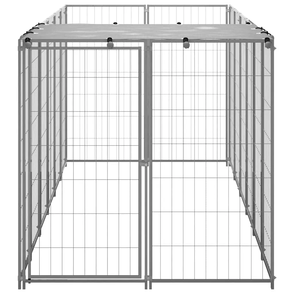 Dog Kennel Outdoor Pet Cage Large Enclosure 330x110x110cm Silver Steel Wire Mesh