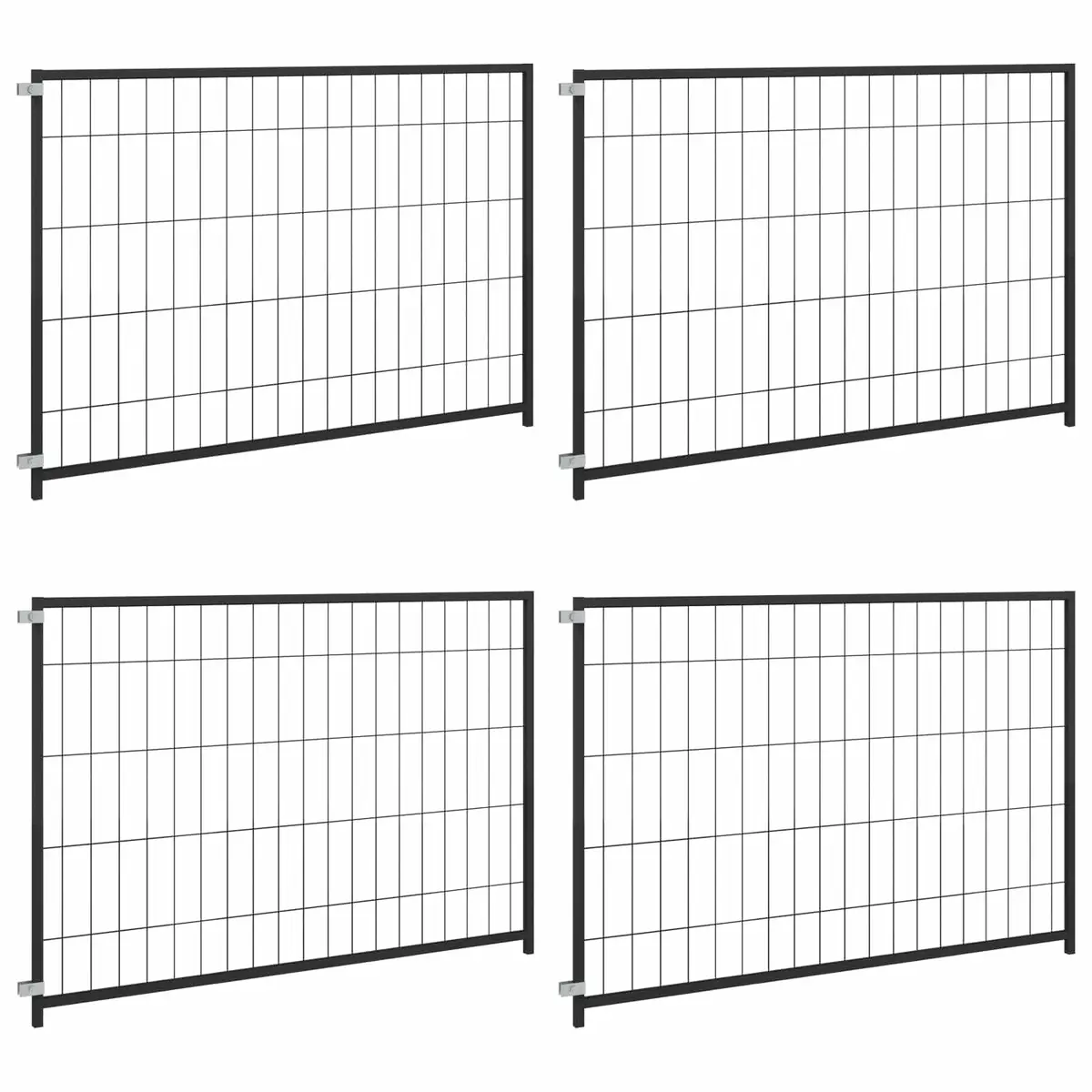 Dog Kennel Outdoor Enclosure Exercise Play Pen 300 x 100 x 70 cm Black Steel Wire Mesh