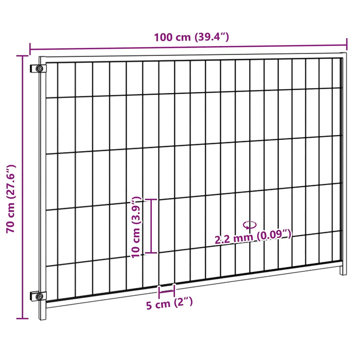 Dog Kennel Outdoor Enclosure Exercise Play Pen 300 x 100 x 70 cm Black Steel Wire Mesh