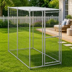 Outdoor Dog Kennel Galvanised Steel Roof Exercise Run Pet Pen Enclosure