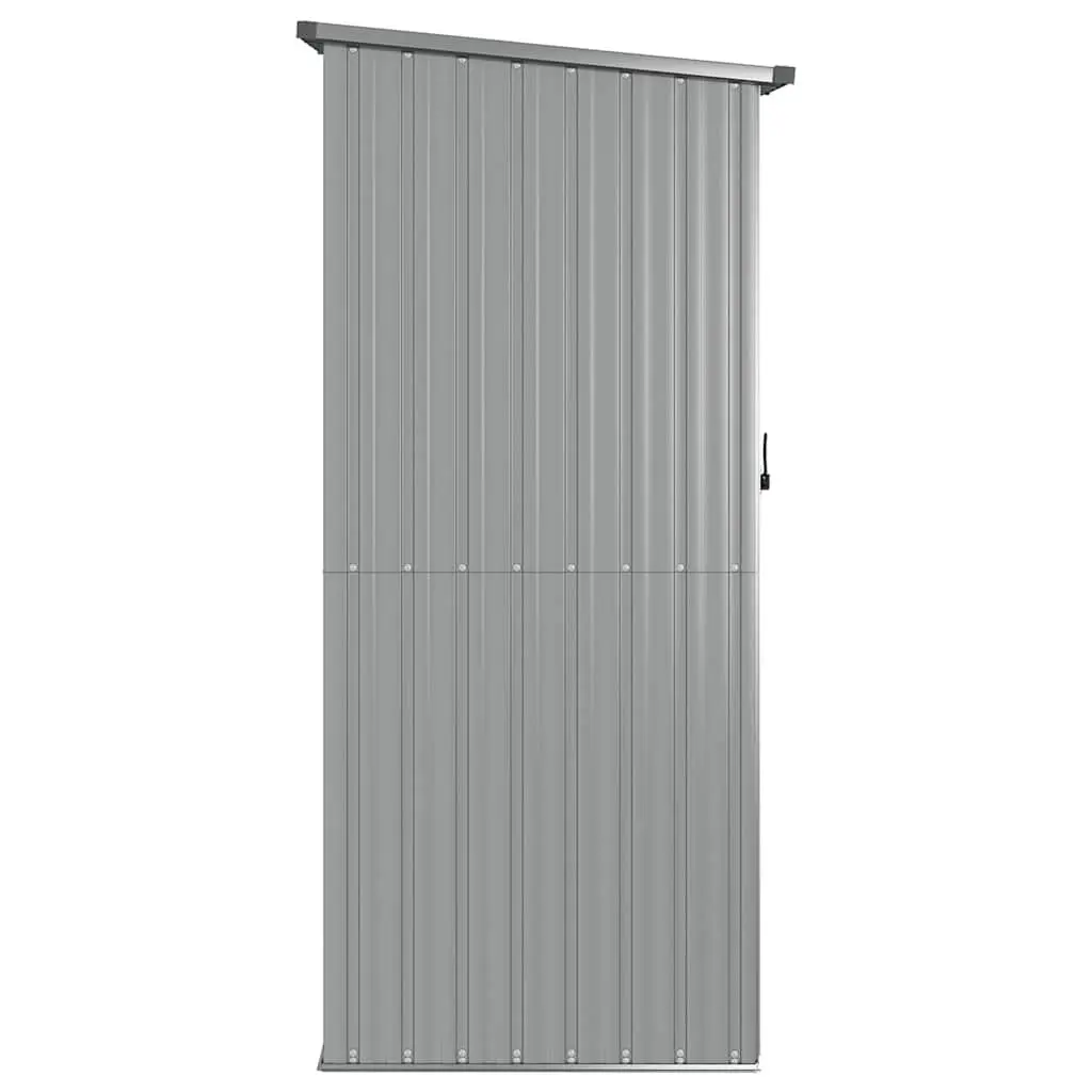 Garden Shed Outdoor Storage Tool House Grey Galvanised Steel 118.5 x 97 x 209.5 cm