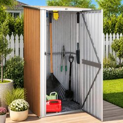 Reliable Brown Garden Shed 118.5x97x209.5cm - Perfect Value