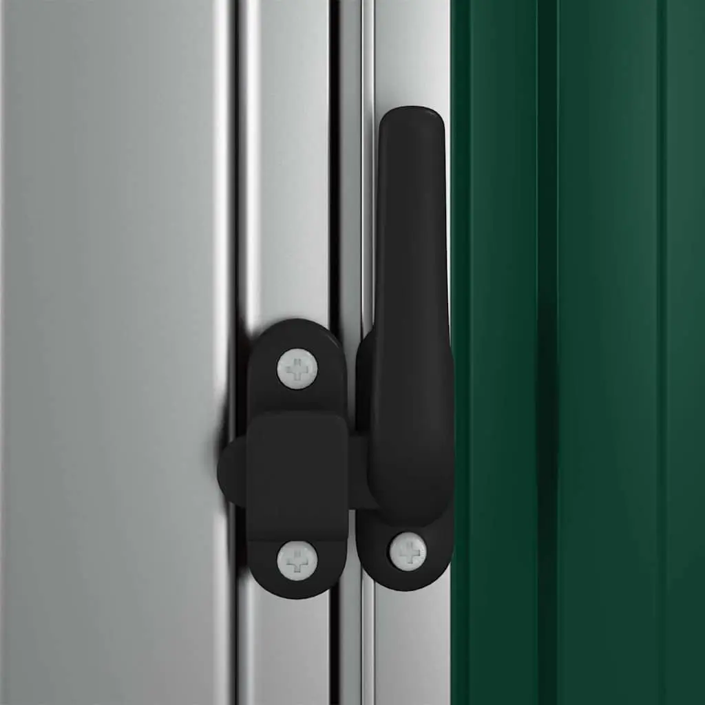 Garden Shed Outdoor Storage Galvanised Steel Lockable Door Green 180.5 x 97 x 209.5 cm