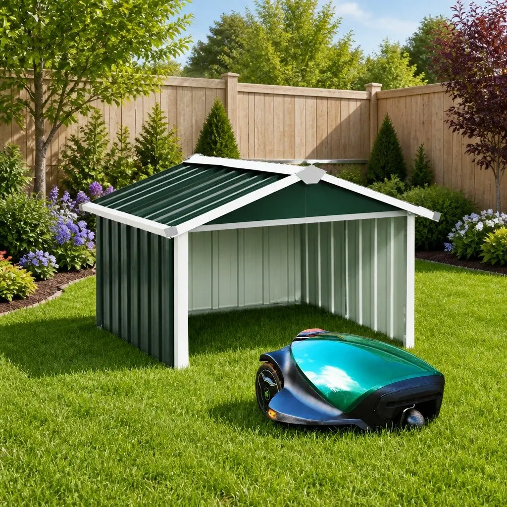 Robot Lawnmower Shed Outdoor Storage Galvanised Steel Garden Mowing Machine