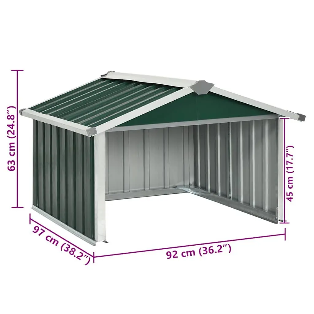 Robot Lawnmower Shed Outdoor Storage Galvanised Steel 92 x 97 x 63 cm Green