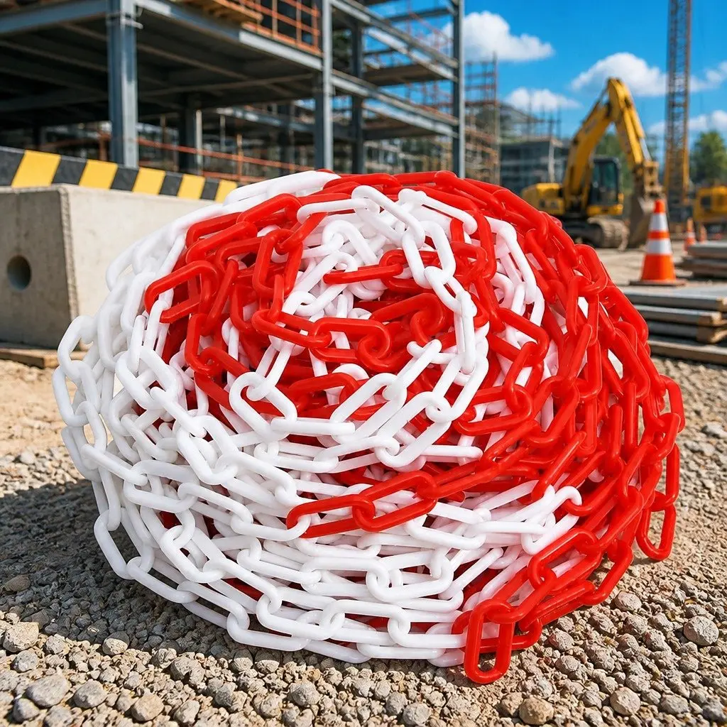 100m Red and White Warning Chain for Safety
