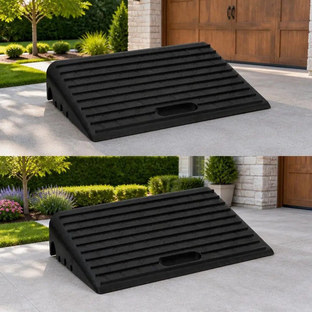 Kerb Ramps 2 pcs Rubber Non-Slip Road Traffic Access Wheelchair Trolley Scooter