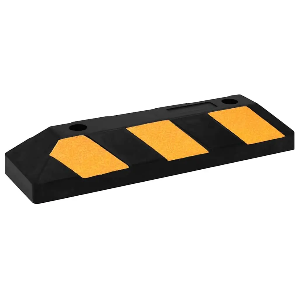 Reflective Rubber Parking Blocks Vehicle Wheel Stoppers 56 x 15 x 10 cm