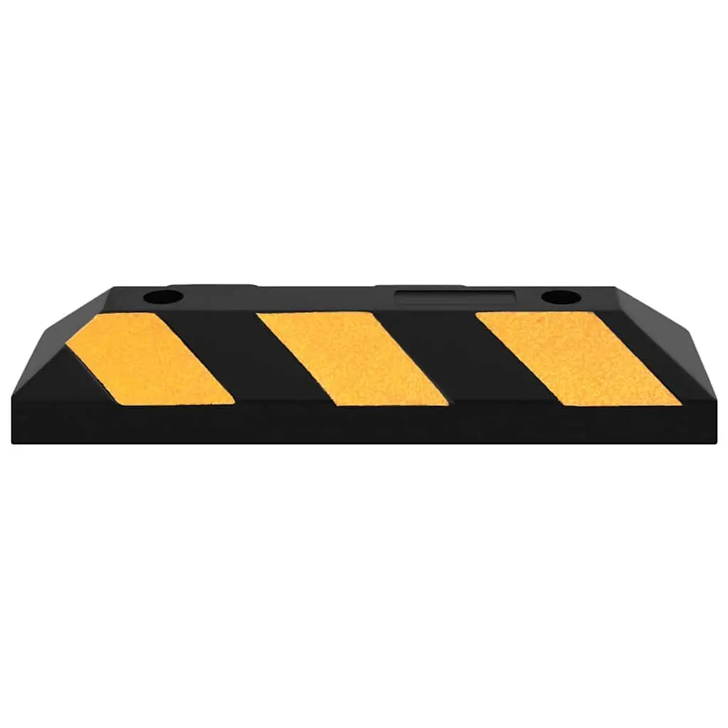 Reflective Rubber Parking Blocks Vehicle Wheel Stoppers 56 x 15 x 10 cm
