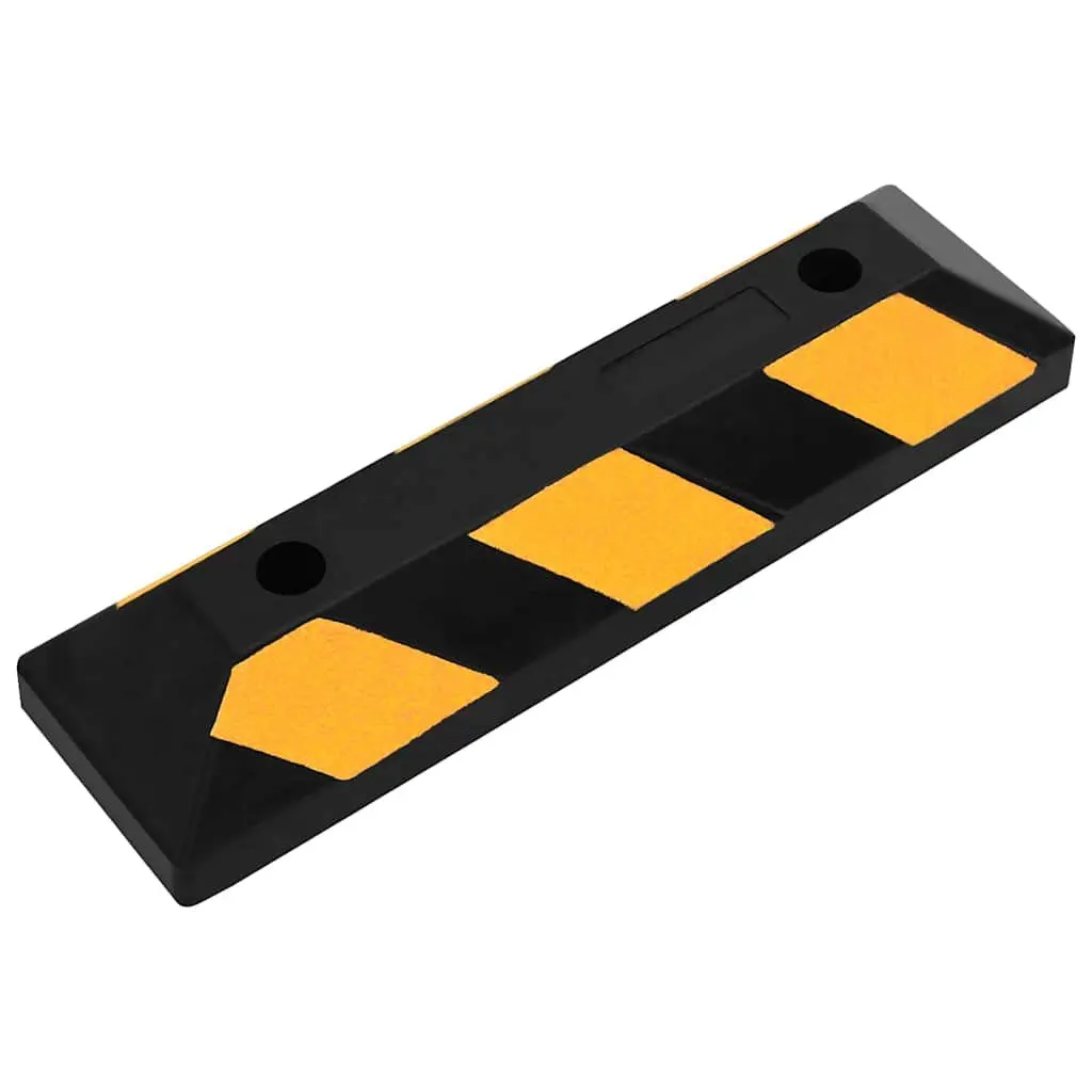 Reflective Rubber Parking Blocks Vehicle Wheel Stoppers 56 x 15 x 10 cm