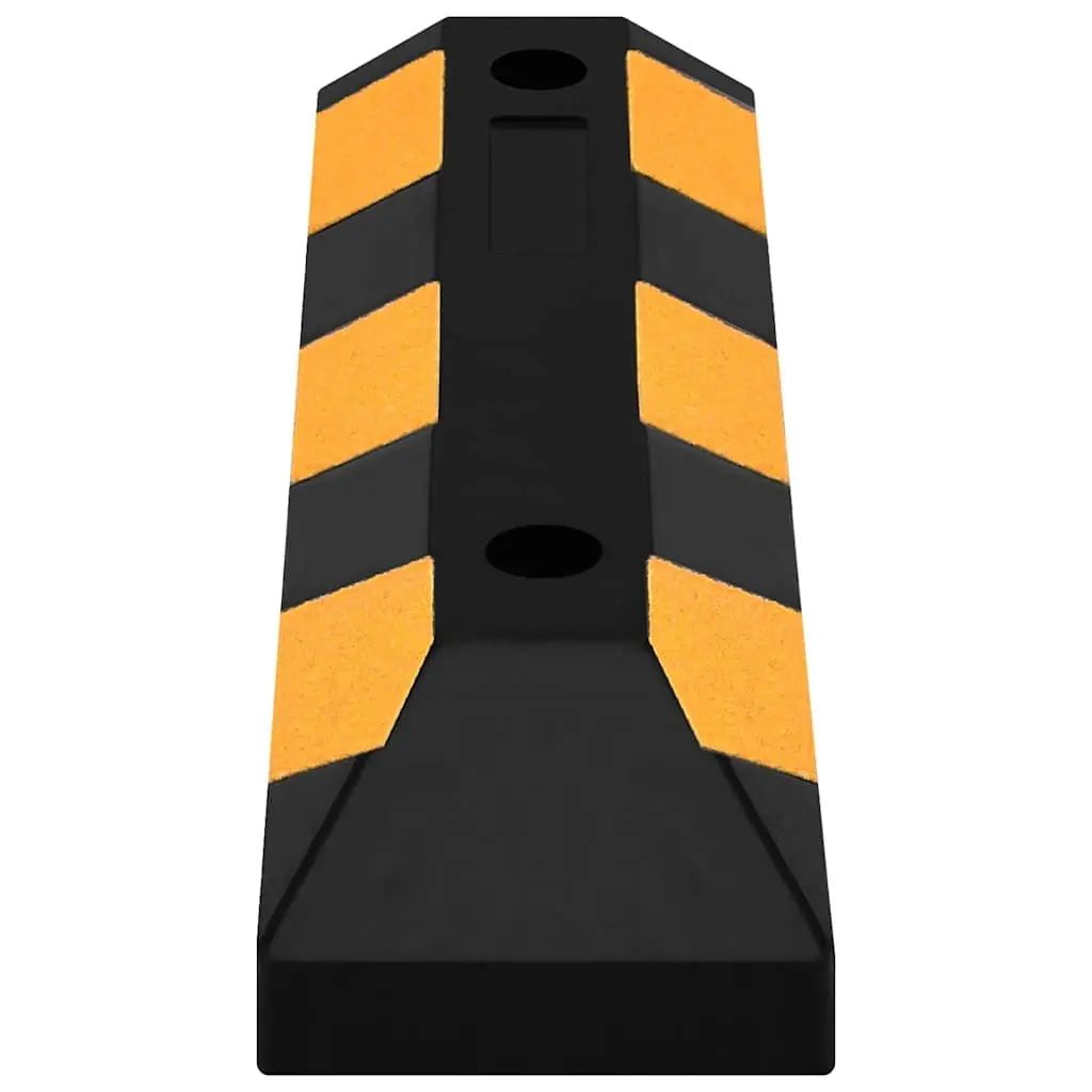 Reflective Rubber Parking Blocks Vehicle Wheel Stoppers 56 x 15 x 10 cm